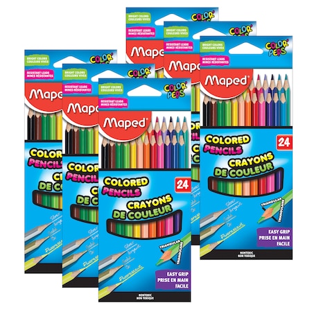 Maped Triangular Colored Pencils, 24 Count, PK6 832046ZV